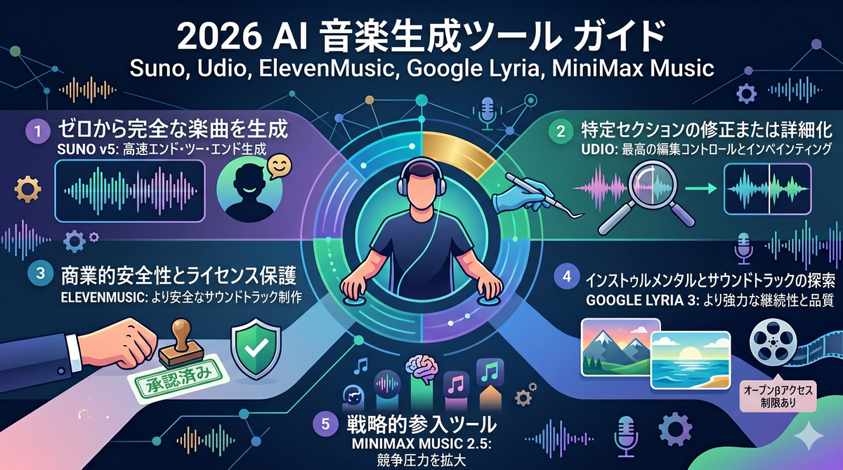 AI音楽生成（2026年ガイド）